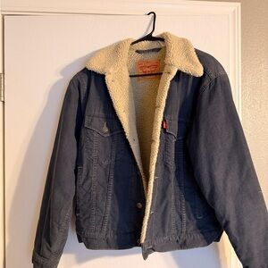 Levi's Cream Sherpa Lined Jacket